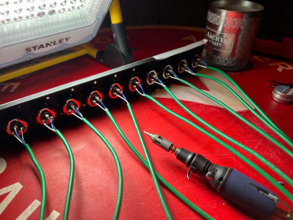 Connectors being made up on the bench