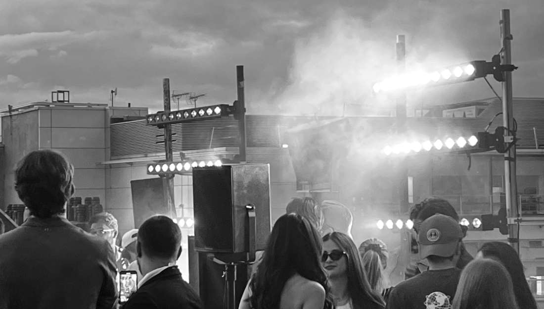 Rooftop event crowd