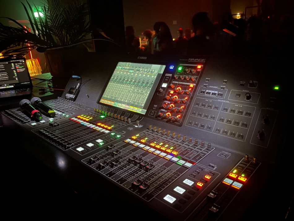 Mixing desk at front of house